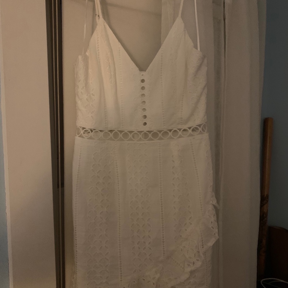 Shop Hearts Tea Time Crochet Front Ruffle Dress - Picture 5 of 7